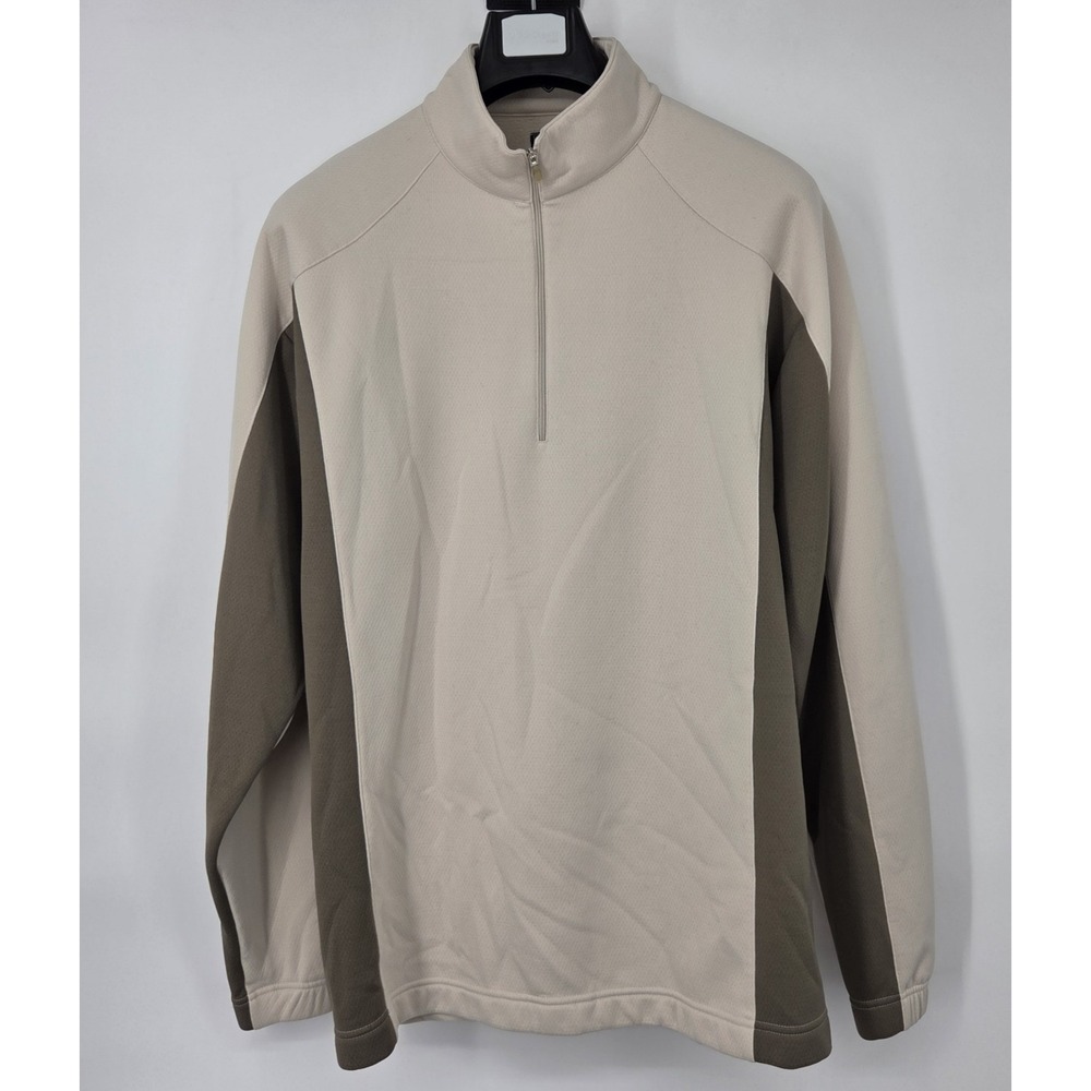 Nike Golf 1/4 Zip‎ Fleece Jacket Sweater Long Sleeve Pullover Mens XL Beige